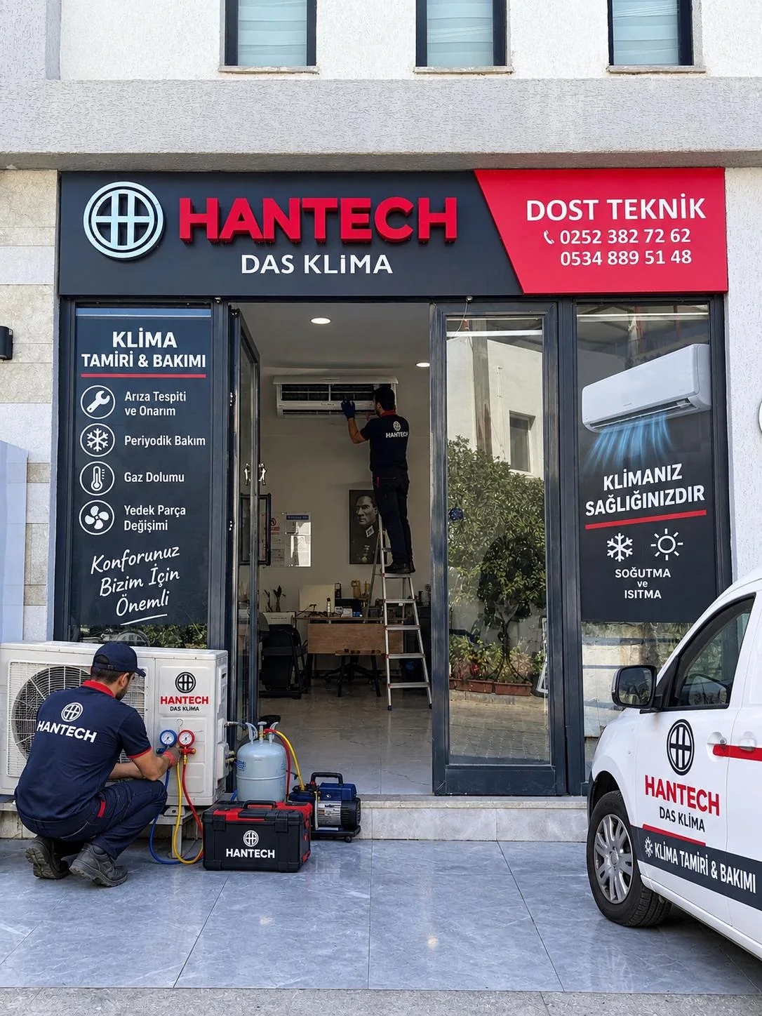 Dost Teknik klima ve beyaz eşya servis işletmesinin dış görünümü